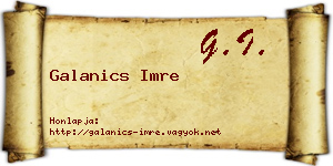 Galanics Imre névjegykártya